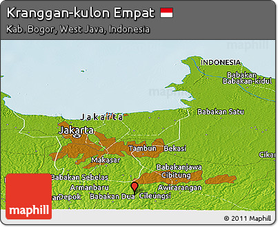 Physical Panoramic Map of Kranggan-kulon Empat