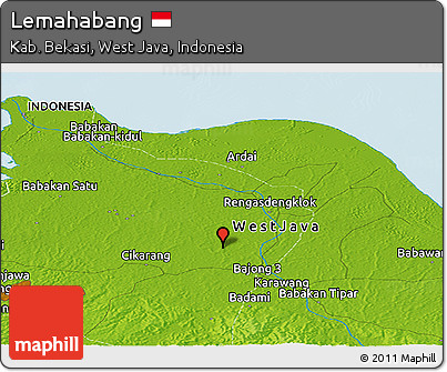 Physical Panoramic Map of Lemahabang