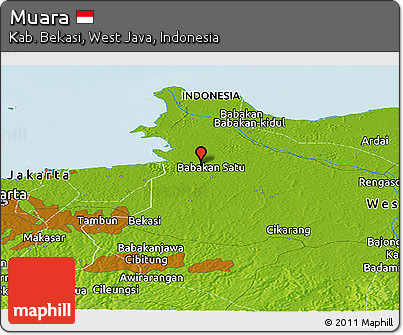 Physical Panoramic Map of Muara