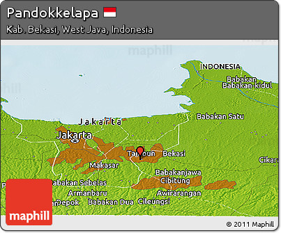 Physical Panoramic Map of Pandokkelapa