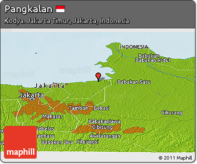 Physical Panoramic Map of Pangkalan