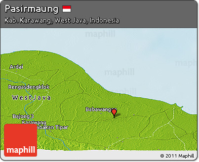 Physical Panoramic Map of Pasirmaung