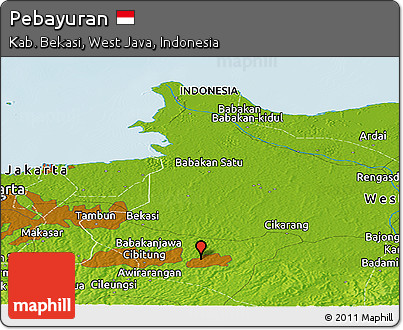Physical Panoramic Map of Pebayuran
