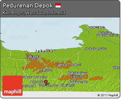 Physical Panoramic Map of Pedurenan Depok