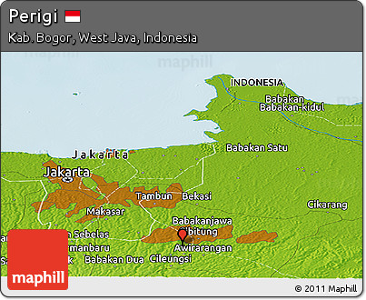 Physical Panoramic Map of Perigi