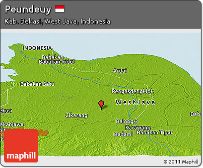Physical Panoramic Map of Peundeuy