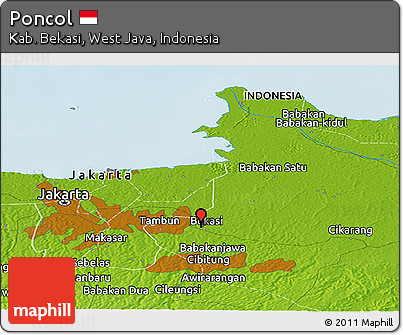 Physical Panoramic Map of Poncol