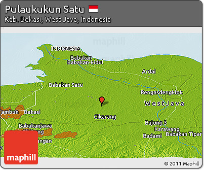 Physical Panoramic Map of Pulaukukun Satu
