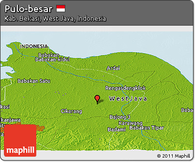 Physical Panoramic Map of Pulo-besar