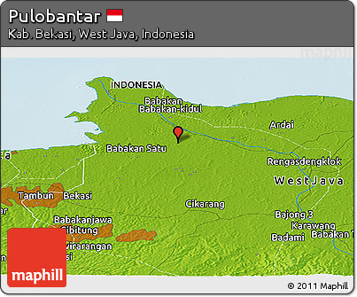 Physical Panoramic Map of Pulobantar