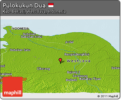 Physical Panoramic Map of Pulokukun Dua