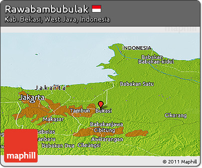 Physical Panoramic Map of Rawabambubulak