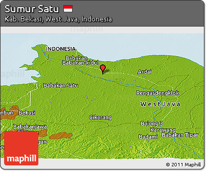 Physical Panoramic Map of Sumur Satu