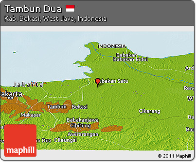 Physical Panoramic Map of Tambun Dua