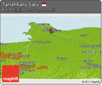 Physical Panoramic Map of Tanahbaru Satu