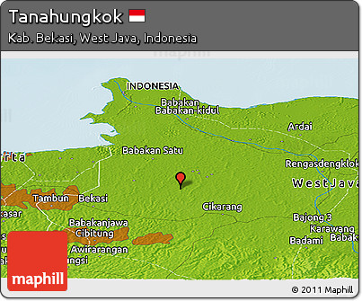 Physical Panoramic Map of Tanahungkok