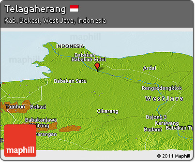 Physical Panoramic Map of Telagaherang