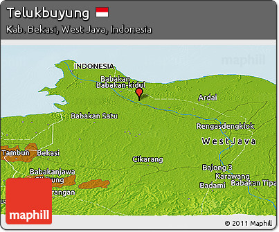 Physical Panoramic Map of Telukbuyung