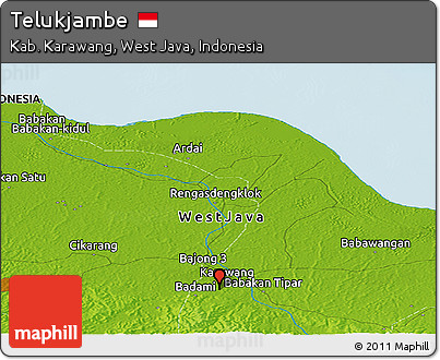 Physical Panoramic Map of Telukjambe