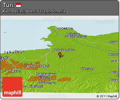 Physical Panoramic Map of Turi