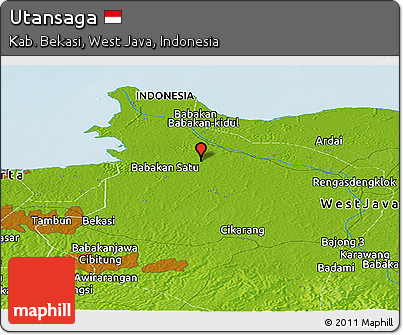 Physical Panoramic Map of Utansaga