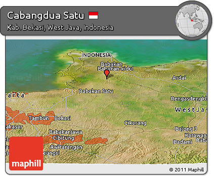 Satellite Panoramic Map of Cabangdua Satu
