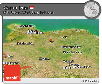 Satellite Panoramic Map of Garon Dua