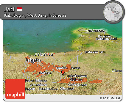 Satellite Panoramic Map of Jati