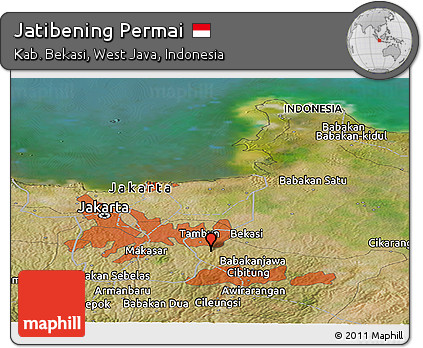 Satellite Panoramic Map of Jatibening Permai