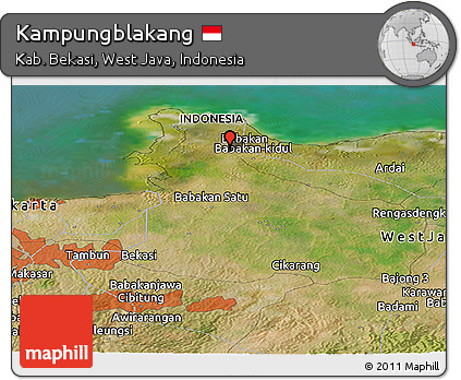 Satellite Panoramic Map of Kampungblakang