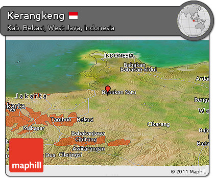 Satellite Panoramic Map of Kerangkeng