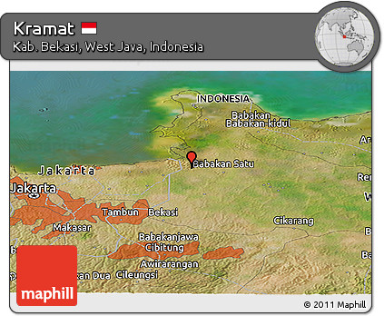 Satellite Panoramic Map of Kramat