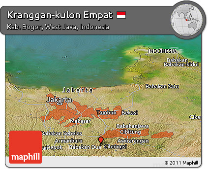Satellite Panoramic Map of Kranggan-kulon Empat