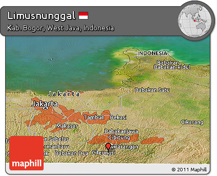 Satellite Panoramic Map of Limusnunggal