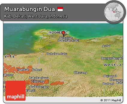 Satellite Panoramic Map of Muarabungin Dua