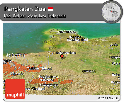 Satellite Panoramic Map of Pangkalan Dua