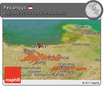 Satellite Panoramic Map of Pepanggo