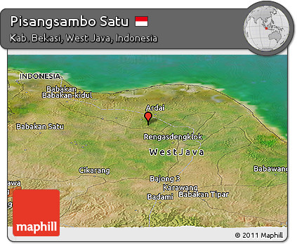 Satellite Panoramic Map of Pisangsambo Satu