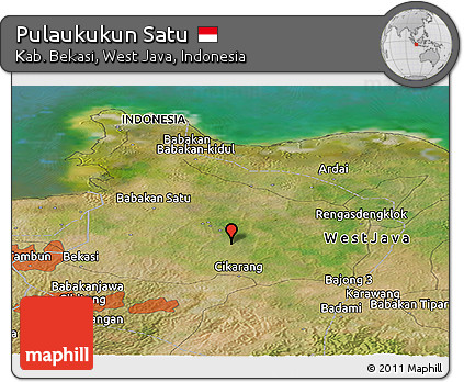 Satellite Panoramic Map of Pulaukukun Satu