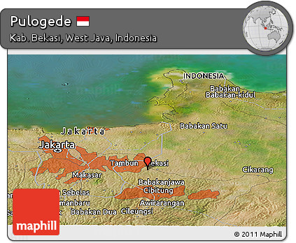 Satellite Panoramic Map of Pulogede