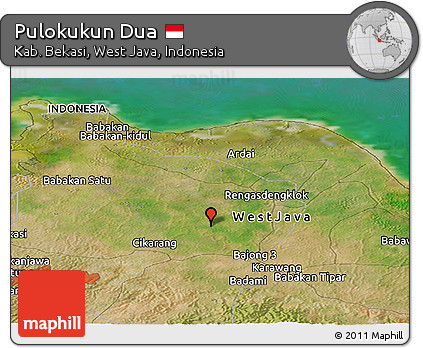 Satellite Panoramic Map of Pulokukun Dua