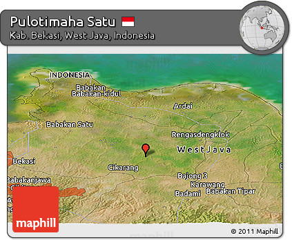 Satellite Panoramic Map of Pulotimaha Satu
