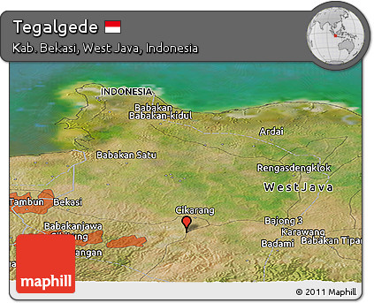 Satellite Panoramic Map of Tegalgede