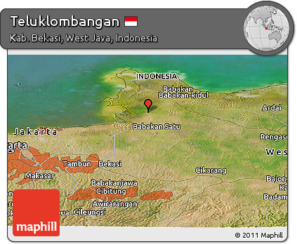 Satellite Panoramic Map of Teluklombangan