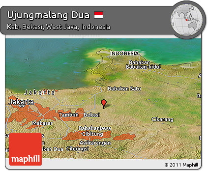 Satellite Panoramic Map of Ujungmalang Dua