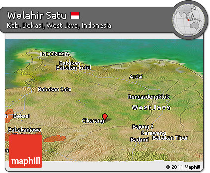 Satellite Panoramic Map of Welahir Satu