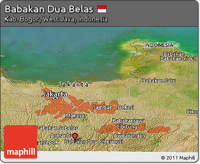 Satellite Panoramic Map of Babakan Dua Belas
