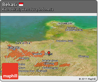 Satellite Panoramic Map of Bekasi