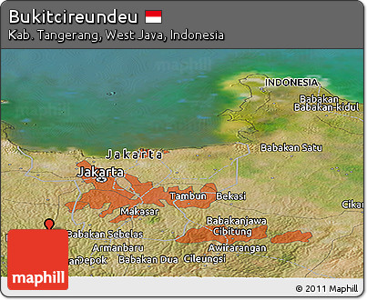 Satellite Panoramic Map of Bukitcireundeu