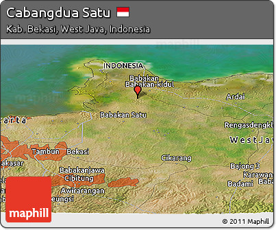 Satellite Panoramic Map of Cabangdua Satu